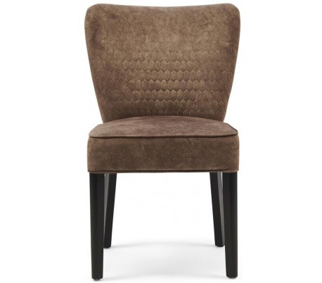 Louise spisebordsstol i polyester og træ H88 cm - Sort/Trøffel