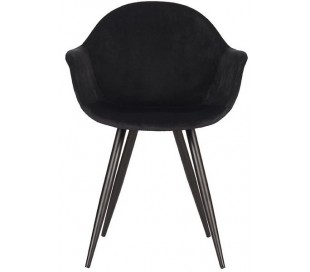 Forli spisesbordsstol i velour og metal H83 cm - Sort/Bordeaux 2