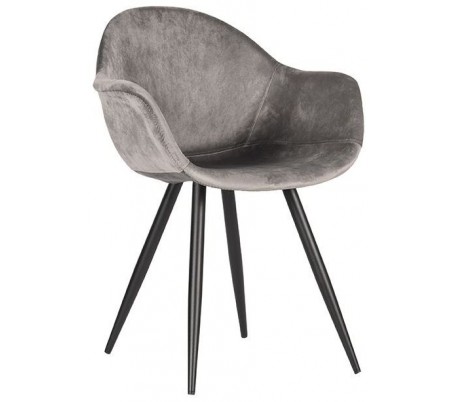 Forli spisesbordsstol i velour og metal H83 cm - Sort/Sort