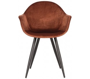 Forli spisesbordsstol i velour og metal H83 cm - Sort/Rosa 2