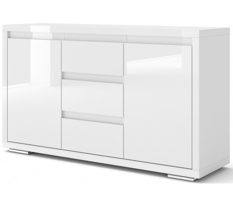 Nordic sideboard i mdf og finér B91 cm - Hvid højglans