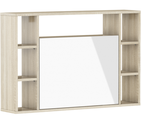 Muse væghængt skrivebord i møbelplade B94 cm - Bøg/Hvid højglans