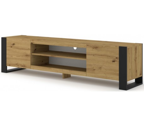 Nordic tvbord i mdf og finér B150 cm - Hvid højglans