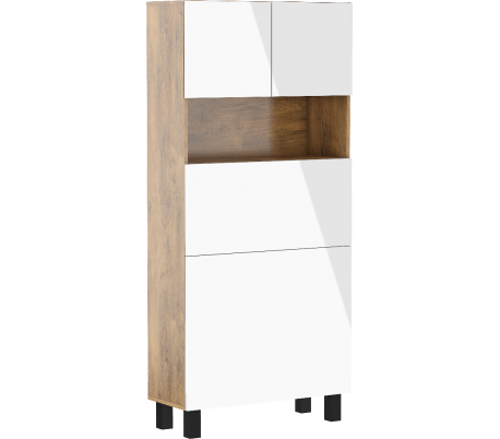 Homi skrivebordsskab i møbelplade H175 cm - Hvid højglans