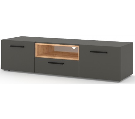 Anette tvbord i møbelplade og mdf B151 cm - Sort/Vild eg