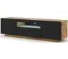 Aura tvbord i møbelplade B150 cm - Mat sort/Vild eg