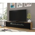 Aura tvbord i møbelplade B150 cm - Mat sort/Vild eg