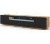 Aura tvbord i møbelplade B200 cm - Mat sort/Vild eg