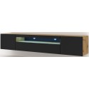 Aura tvbord i møbelplade B150 cm - Mat sort/Vild eg