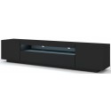 Aura tvbord i møbelplade B200 cm - Mat sort/Vild eg