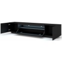Aura tvbord i møbelplade B200 cm - Mat sort/Vild eg