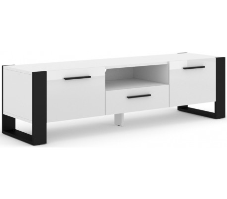 Nuka tvbord i møbelplade og mdf B160 cm - Vild eg/Mat sort