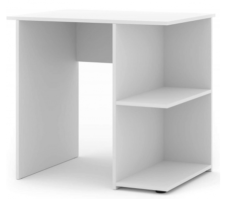 Konti kant skrivebord i møbelplade - Hvid