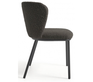 2 x Ciselia spisebordsstole i shearling H75 cm - Sort/Lysegrå 2