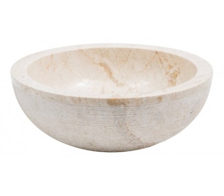 Rund håndvask i marmor Ø40 cm - Grå