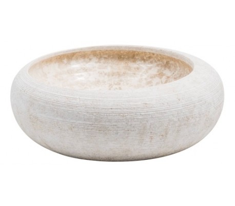 Rund håndvask i marmor Ø40 cm - Sort/Grå