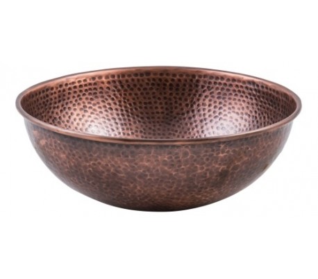 Oval håndvask i kobber 44 x 36 cm - Antik kobber