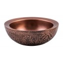 Rund håndvask i kobber Ø38 cm - Antik kobber