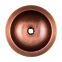 Rund håndvask i kobber Ø38 cm - Antik kobber