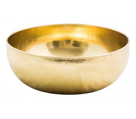 Rund håndvask i kobber Ø38 cm - Antik kobber