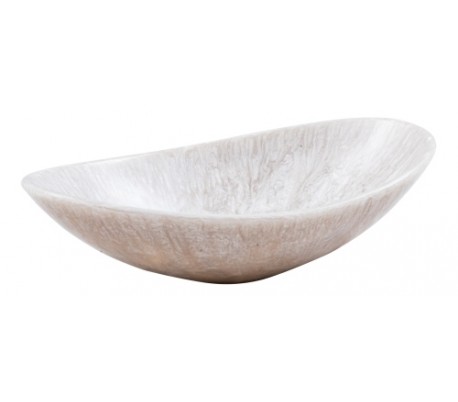 Oval håndvask i resin 52 x 35 cm - Mørkegrå/Sølv