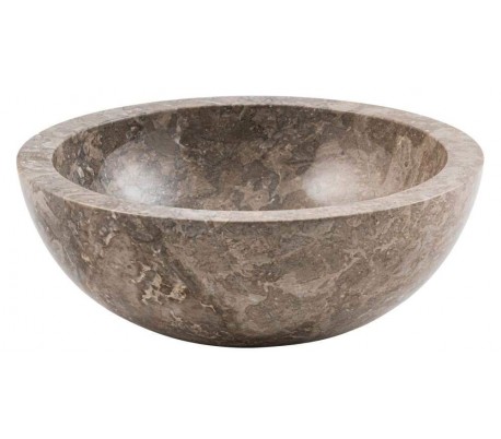 Rund håndvask i marmor Ø40 cm - Grå