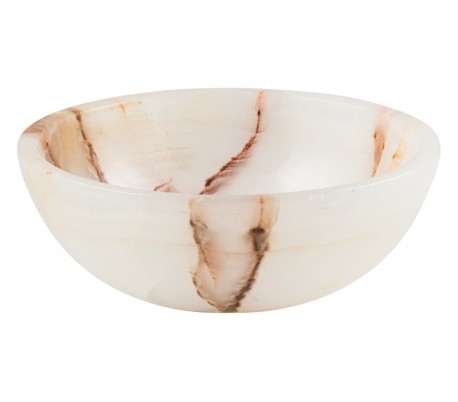 Rund håndvask i onyx Ø40 cm - Beige