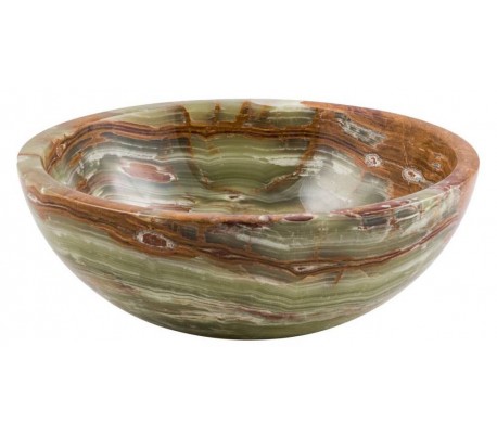 Rund håndvask i onyx Ø40 cm - Brun