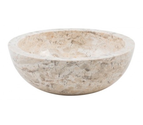 Rund håndvask i marmor Ø40 cm - Grå