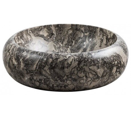Rund håndvask i zeolite sten Ø40 cm - Gråblå