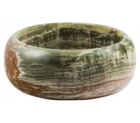 Rund håndvask i onyx Ø40 cm - Grøn