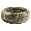 Rund håndvask i onyx Ø40 cm - Grøn