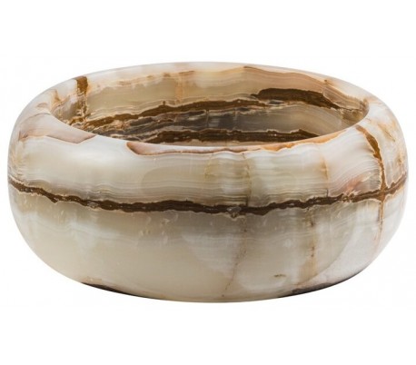 Rund håndvask i onyx Ø40 cm - Grøn