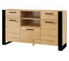Nuka sideboard i møbelplade B155 cm - Sort/Vild eg