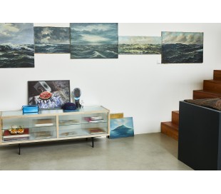 Lowboard i MDF og metal H55 x B159,5 cm - Stengrå 2