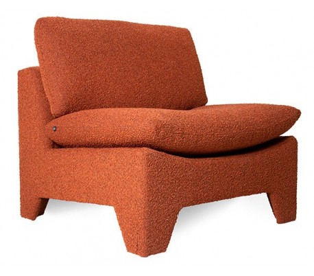 Loungestol i tekstil H76 cm - Creme