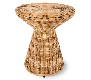 Sofabord i rattanflet H36 x Ø81 cm - Natur