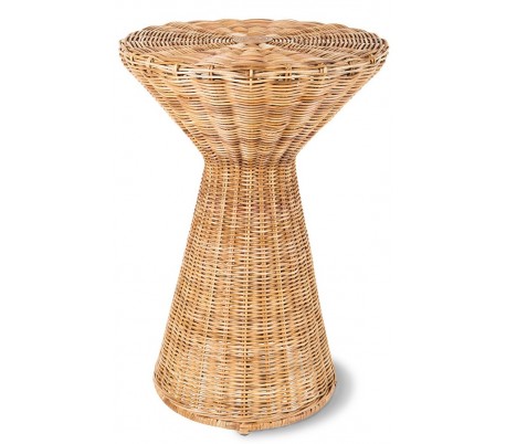 Sofabord i rattanflet H52 x Ø46 cm - Natur