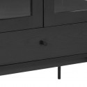 Sideboard i metal og melamin B140 cm - Sort/Sort ask