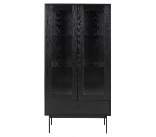 Sideboard i metal og melamin B140 cm - Sort/Sort ask 2