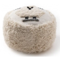 Shawn puf i uld og polyester 40 x 40 cm - Elfenbenshvid