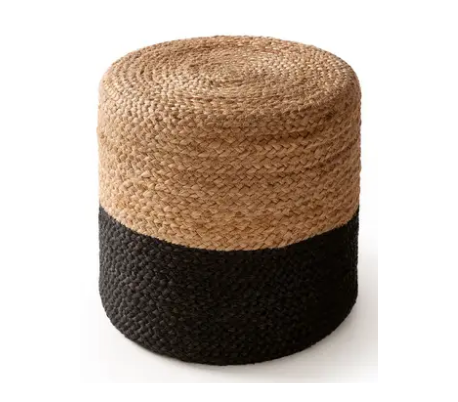 Rocco puf i uld Ø55 cm - Råhvid