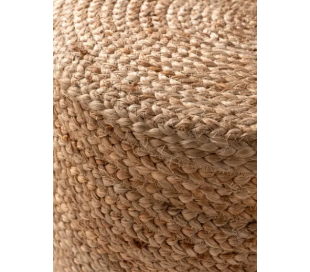 Jutta puf i jute Ø40 cm - Sort/Natur 2
