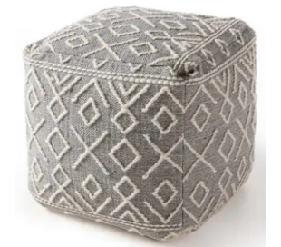 Sydney puf i bomuld og uld 45 x 45 cm - Beige