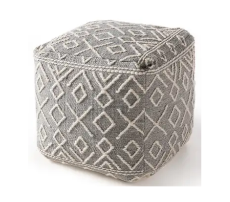 Sydney puf i bomuld og uld 45 x 45 cm - Beige