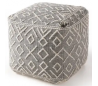 Sydney puf i bomuld og uld 45 x 45 cm - Lysegrå