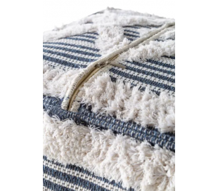 Barca puf i bomuld 50 x 50 cm - Beige/Grå 2