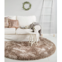 Lea shaggy tæppe i polyester Ø120 cm - Grå