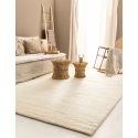 Berber tæppe i uld Ø200 cm - Creme