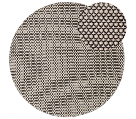 Hector rundt tæppe i uld Ø150 cm - Beige